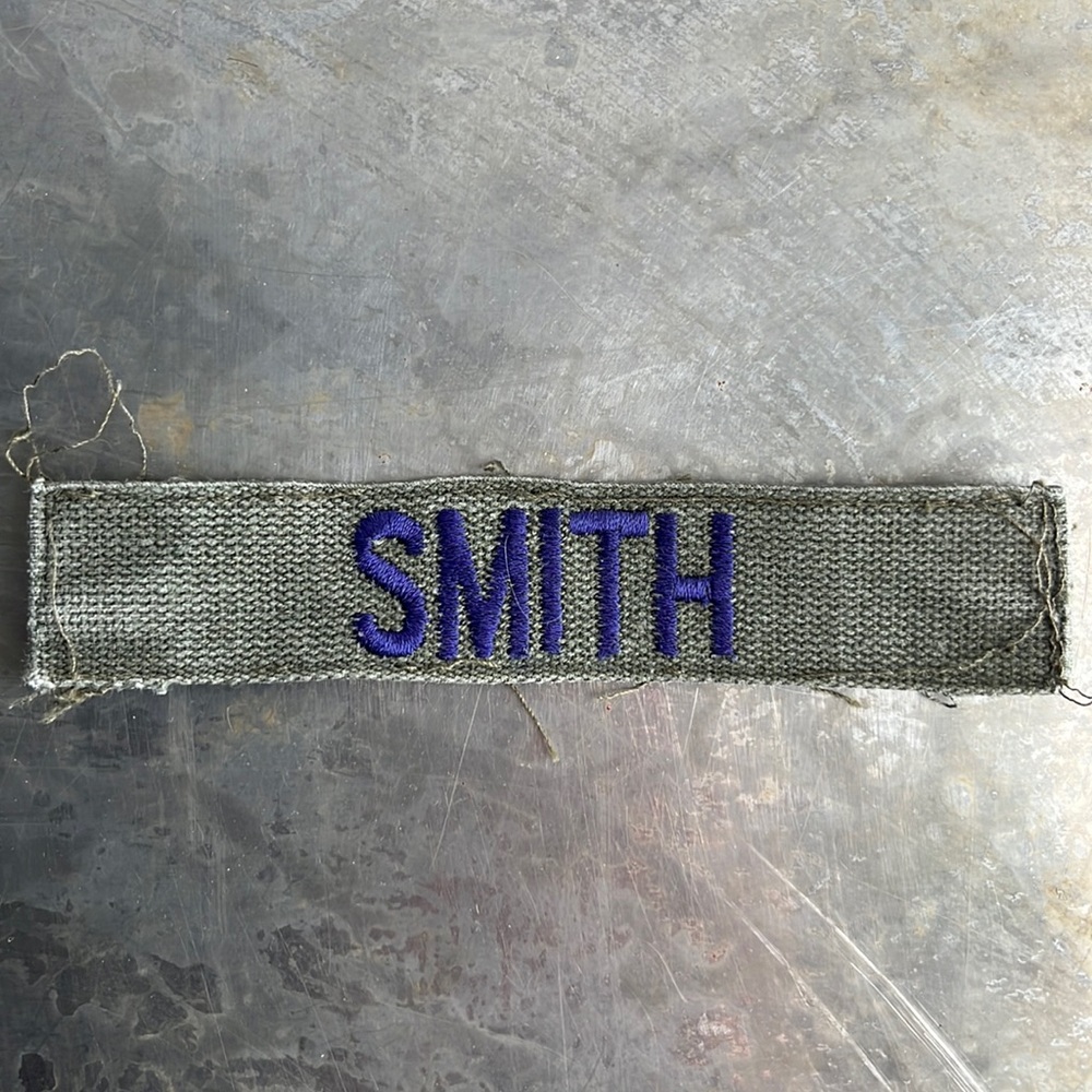 SMITH Embroidered Vintage ‘Army Green’ Military Name Tape Patch